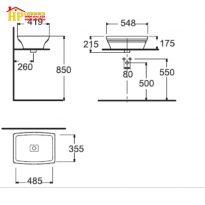 CHẬU LAVABO ĐẶT BÀN AMERICAN STANDARD WP-F616 CHÍNH HÃNG