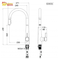VÒI RỬA CHÉN NÓNG LẠNH CAESAR K905C CHÍNH HÃNG