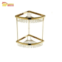 KỆ GÓC 2 TẦNG ĐỒNG THAU MẠ VÀNG CAO CẤP KG-46