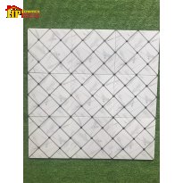 GẠCH TRANG TRÍ 30X30 HOA VĂN TRẮNG KHÓI HÌNH THOI KHẮC KIM NHẬP KHẨU CAO CẤP