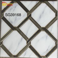 GẠCH TRANG TRÍ 30X30 HOA VĂN ĐA GIÁC ĐỐI XỨNG KHẮC KIM NHẬP KHẨU CAO CẤP