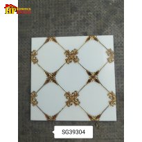 GẠCH TRANG TRÍ 30X30 MÀU TRẮNG HOA VĂN HÌNH THOI KHẮC KIM NHẬP KHẨU CAO CẤP