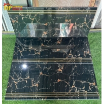 GẠCH CẦU THANG 47X120 ĐEN VÂN CAM NHẬP KHẨU CAO CẤP 