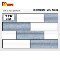 GẠCH TRANG TRÍ 25X40 Ô CHỮ NHẬT XÁM TRẮNG ĐAN XEN 2506 CAO CẤP GIÁ RẺ