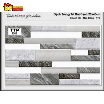 GẠCH TRANG TRÍ 25X40 ĐAN XEN CHỮ NHẬT XÁM ĐẬM LỢT 2502 CAO CẤP GIÁ RẺ