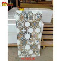 GẠCH TRANG TRÍ 30X60 TRẮNG LỤC GIÁC ẨN HOA VĂN BÔNG 36612K NHẬP KHẨU CAO CẤP