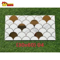 GẠCH TRANG TRÍ 30X60 VẨY CÁ TRẮNG VÀNG TRÁNG GƯƠNG 04 NHẬP KHẨU CAO CẤP