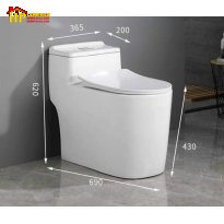 BÀN CẦU KHỐI  MÀU TRẮNG THÂN LÙN NHẬP KHẨU CAO CẤP