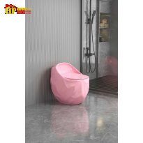 BÀN CẦU KHỐI QUẢ TRỨNG MÀU HỒNG HOA VĂN KIM CƯƠNG NHẬP KHẨU CAO CẤP