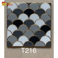 GẠCH TRANG TRÍ 30X30 VẢY CÁ  ĐEN XÁM TRẮNG KHẮC KIM NHẬP KHẨU CAO CẤP