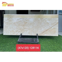 GẠCH CẦU THANG 47X120 VÂN ĐÁ KEM VÀNG CHẠY RẢNH 12811K NHẬP KHẨU CAO CẤP