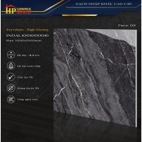 GẠCH LÁT NỀN 100X100 VÂN ĐÁ ĐEN XÁM ĐẬM SIÊU BÓNG 016 NHẬP KHẨU  CAO CẤP