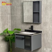 TỦ NHÔM LAVABO 60X47 MÀU XÁM 2 CÁNH 7630 NHẬP KHẨU CAO CẤP GIÁ RẺ