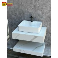 BÀN ĐÁ 2 TẦNG TRẮNG KHÓI