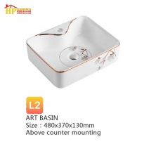 LAVABO SỨ TRẮNG HOA VĂN IN LB05-06