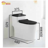 BÀN CẦU KHỐI TRẮNG ĐEN C003 THÂN LÙN