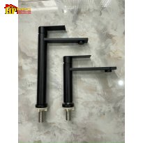 VÒI LAVABO LẠNH THÂN VUÔNG TAY GẬT GÙ SƠN TĨNH ĐIỆN ĐEN 535 NHẬP KHẨU CAO CẤP GIÁ RẺ