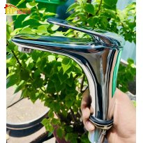 VÒI LAVABO NÓNG LẠNH MẠ CROME TAY GẠT GẬT GÙ THẤP 249 NHẬP KHẨU CAO CẤP