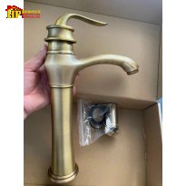 VÒI LAVABO ĐỒNG THAU CỔ ĐIỂN  TAY GẬT GÙ 240 NHẬP KHẨU CAO CẤP GIÁ RẺ