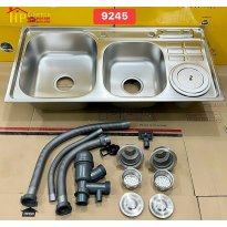 CHẬU RỬA CHÉN 2 HỘC 1 CÁNH CÓ HỘC RÁC 9245 NHẬP KHẨU CAO CẤP GIÁ RẺ