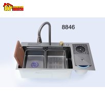 CHẬU RỬA CHÉN IONX NANO XÁM ĐA NĂNG 8846 NHẬP KHẨU CAO CẤP