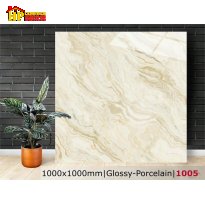 GẠCH LÁT NỀN 100X100 MÀU VÀNG KEM VÂN ĐÁ NGỌC THẠCH 1005 CAO CẤP GIÁ RẺ