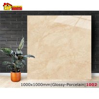 GẠCH LÁT NỀN 100X100 MÀU VÀNG KEM TRẦM ẤM 1002 CAO CẤP GIÁ RẺ
