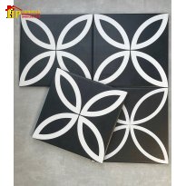 GẠCH BÔNG TRANG TRÍ 20X20 NỀN ĐEN BÔNG TRẮNG NHẬP KHẨU CAO CẤP GIÁ RẺ