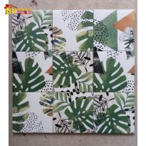 GẠCH TRANG TRÍ 20X20 MÀUTRẮNG HỌA TIẾT LÁ CÂY NHIỆT ĐỚI NHẬP KHẨU CAO CẤP