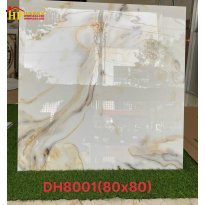 GẠCH LÁT NỀN 80X80 TRẮNG VÂN VÀNG 8001