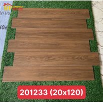 GẠCH LÁT NỀN 20X120 VÂN GỖ NÂU 233