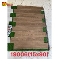 GẠCH LÁT NỀN GIẢ GỖ 15X90 VÂN GỖ NÂU TRẦM  19006 NHẬP KHẨU CAO CẤP