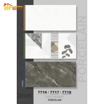 GẠCH ỐP TƯỜNG 40X80 VÂN ĐÁ XÁM ĐẬM LỢT ĐIỂM HOA VĂN SIÊU BÓNG 7716
