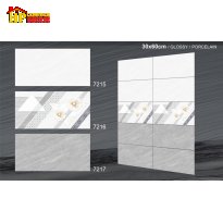 GẠCH ỐP TƯỜNG 30X60 VÂN ĐÁ XÁM ĐẬM LỢT ĐIỂM BÔNG 7215