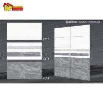 GẠCH ỐP TƯỜNG 30X60 VÂN ĐÁ XÁM ĐẬM LỢT ĐIỂM SỌC SIÊU BÓNG 7214
