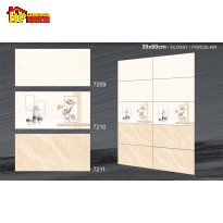 GẠCH ỐP TƯỜNG 30X60 VÂN ĐÁ VÀNG KEM ĐIỂM BÔNG 7211