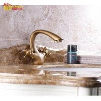 VÒI LAVABO NÓNG LẠNH ĐỒNG THAU CỔ ĐIỂN 2011