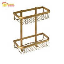 KỆ RỖ 2 TẦNG ĐỒNG THAU CỔ ĐIỂN