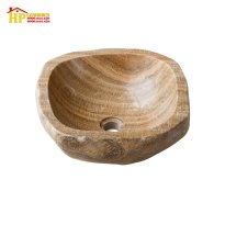CHẬU LAVABO ĐÁ TỰ NHIÊN VÂN NÂU L-59