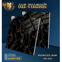 GẠCH LÁT NỀN 60X60 ĐEN VÂN CAM CAO CẤP 6661