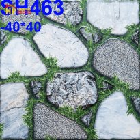 GẠCH SÂN VƯỜN 40X40 SỎI XÁM VIỀN CỎ GIÁ RẺ