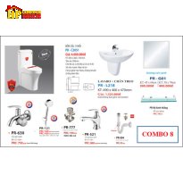 COMBO THIẾT BỊ VỆ SINH BÀN CẦU KHỐI TRẮNG NHỎ CAO CẤP GIÁ RẺ