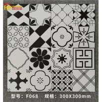 GẠCH ỐP LÁT 30X30 TRANG TRÍ BÔNG CỔ ĐIỂN TRẮNG ĐEN CAO CẤP GIÁ RẺ