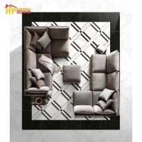 GẠCH LÁT NỀN 80X80 TRANG TRÍ TRẮNG ĐEN CHÉO 8801 CAO CẤP GIÁ RẺ