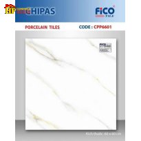 GẠCH LÁT NỀN 60X60 TRẮNG VÂN KHÓI VÀNG 6601 CAO CẤP GIÁ RẺ