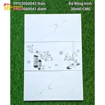 GẠCH ỐP TƯỜNG 30X60 TRẮNG VÂN KHÓI ĐÁ SIÊU BÓNG 42 CAO CẤP GIÁ RẺ