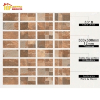GẠCH TRANG TRÍ 300X600 GIẢ CỔ NÂU ĐẤT SÉT 6018 CAO CẤP GIÁ RẺ