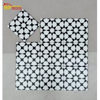 GẠCH LÁT NỀN 20X20 CỔ ĐIỂN TRẮNG ĐEN GHÉP BÔNG CAO CẤP GIÁ RẺ