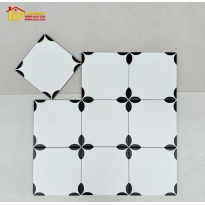 GẠCH LÁT NỀN 20X20 TRẮNG ĐIỂM BÔNG 4 GÓC CỔ ĐIỂN CAO CẤP GIÁ RẺ