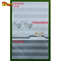 GẠCH ỐP TƯỜNG 30X60 SỌC XÁM ĐẬM LỢT ĐIỂM BÔNG 3611 CAO CẤP GIÁ RẺ